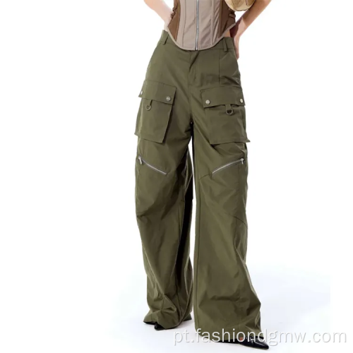 Mulheres Camuflagem Cargo Pants vários bolsos